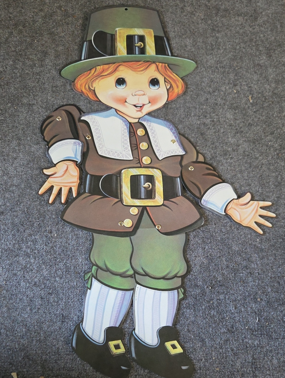Classic Pilgrim Girl And Boy Jointed Decoration